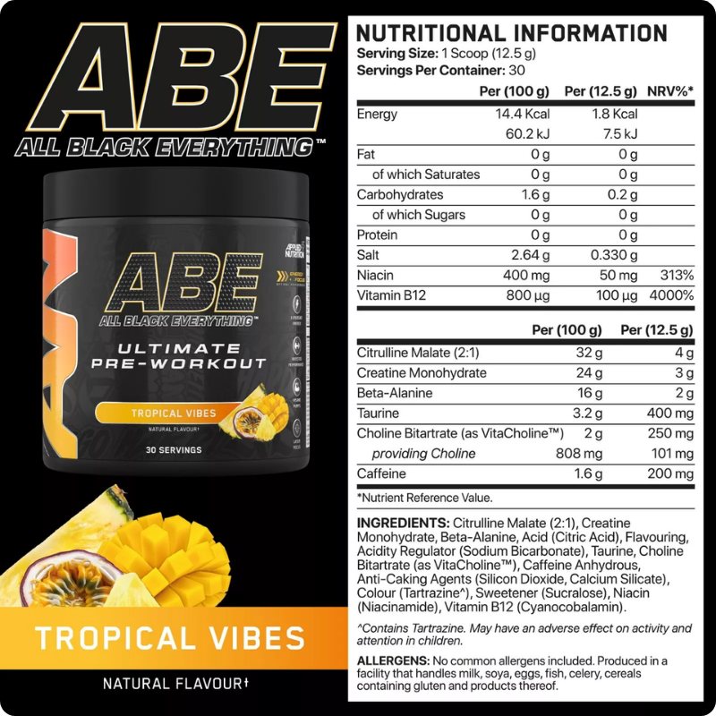 Applied ABE Pre-Workout 30 Servings 3 APPLIED ABE PRE-WORKOUT 30 SERVINGS