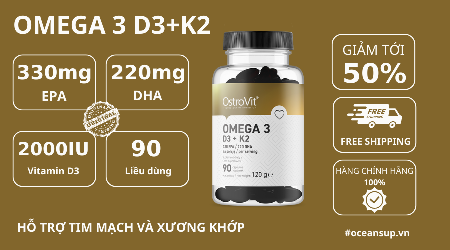 OSTROVIT OMEGA 3 D3+K2 90 VIÊN